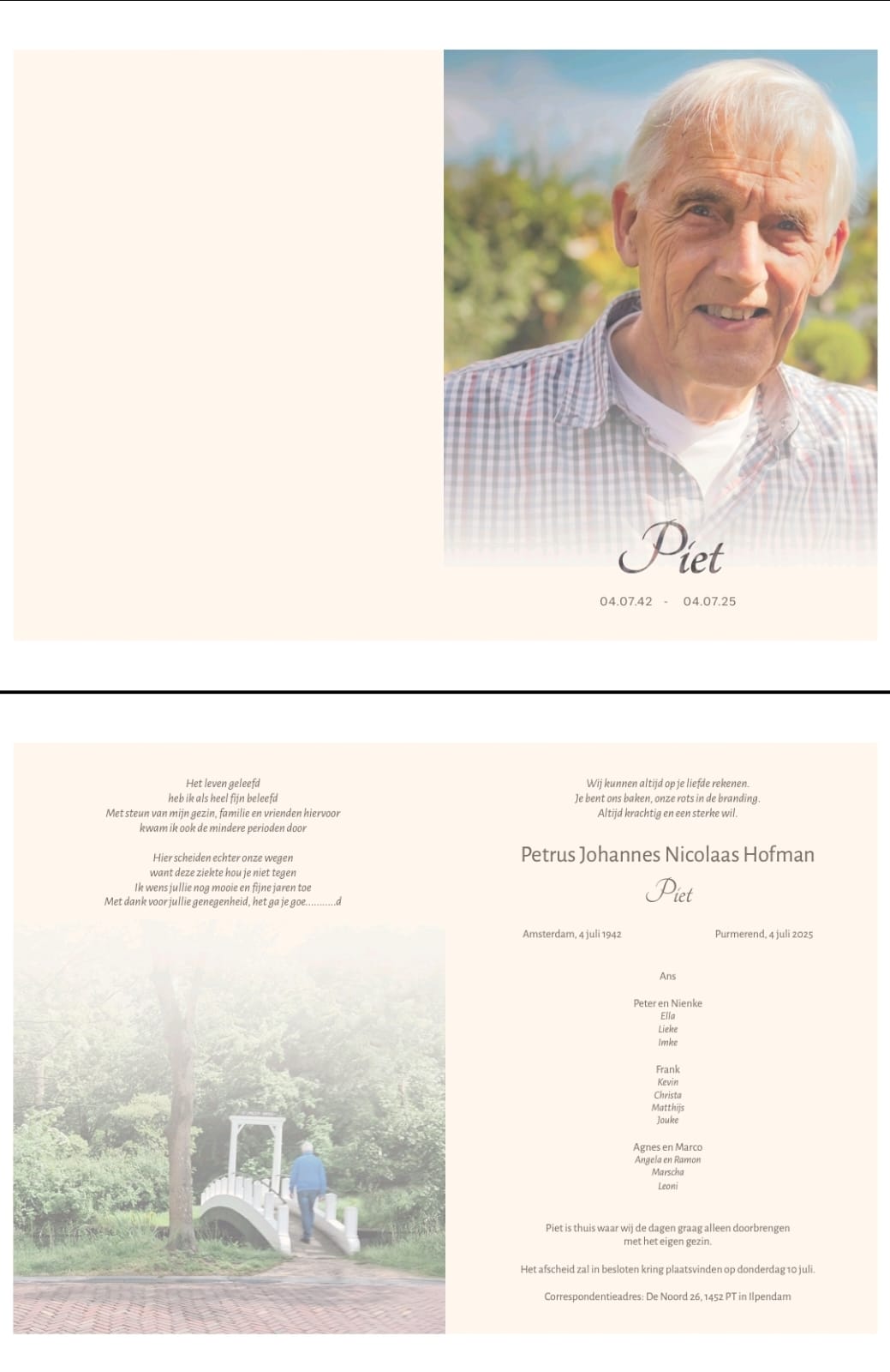 In memoriam, Piet Hofman